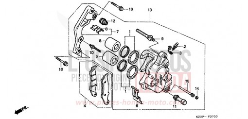 FRONT BRAKE CALIPER CR250RX de 1999